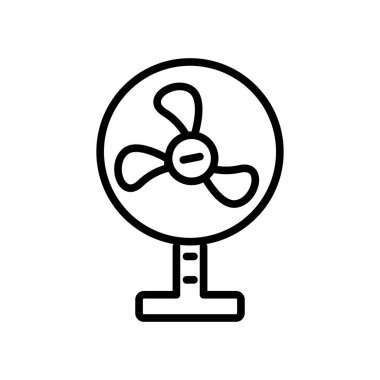 Beyaz arka planda, Fan şeffaf işareti, doğrusal ve kontur öğeleri anahat tarzı izole fan simge vektör