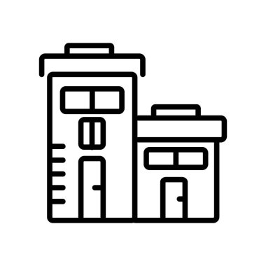 Beyaz arka planda, okul şeffaf işareti, doğrusal ve kontur öğeleri anahat tarzı izole okul simge vektör