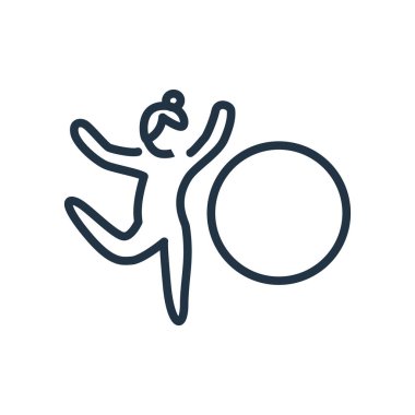 Beyaz arka plan üzerinde egzersiz şeffaf işareti izole egzersiz simge vektör