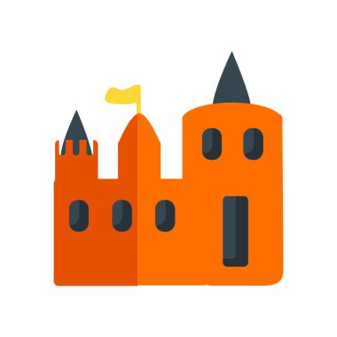 Kale simge vektör izole beyaz arka plan, kale şeffaf işareti, renkli sihirli sembolleri