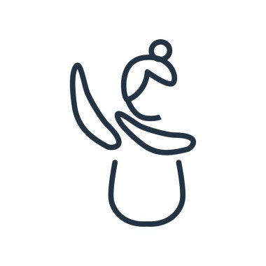 Beyaz arka plan üzerinde şeffaf dansçı işaretini izole dansçı simge vektör