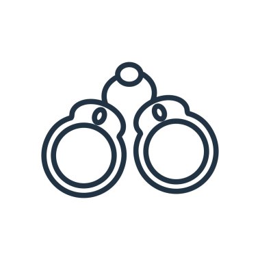 Beyaz arka plan üzerinde izole simge vektör kelepçe, şeffaf işareti kelepçe