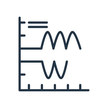 Beyaz arka plan üzerinde dalga şeffaf işareti izole dalga simge vektör