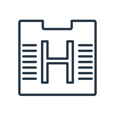 Beyaz arka plan üzerinde helikopter pisti şeffaf işareti izole helikopter pisti simge vektör