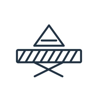 Yol abluka simge vektör, beyaz arka plan üzerinde izole yol abluka şeffaf işareti