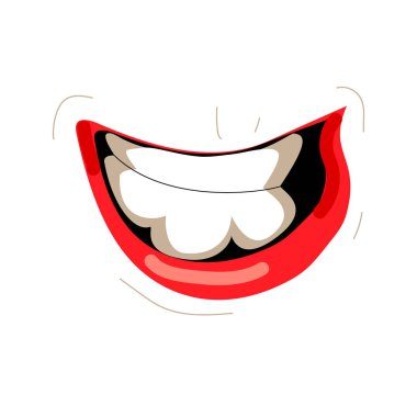 Ağız ifadeleri vektör, Sevimli çizgi yüz hareketleri somurtarak dudaklı yapışkanlık dışarı gülümseyen illüstrasyon dil