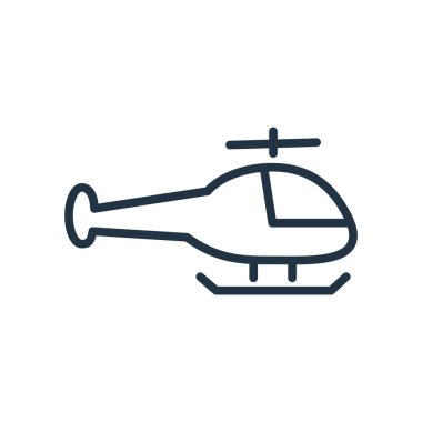 Beyaz arka plan üzerinde helikopter şeffaf işareti izole helikopter simge vektör