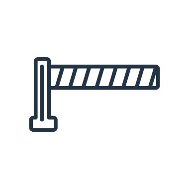 Beyaz arka plan üzerinde bariyer şeffaf işareti izole bariyer simge vektör