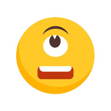 Beyaz arka plan üzerinde tepegöz şeffaf işareti izole Cyclops simge vektör