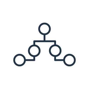 Beyaz arka plan üzerinde hiyerarşik yapısı şeffaf işareti izole hiyerarşik yapısı simge vektör