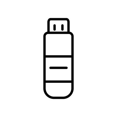 Eğimli Pendrive simge vektör beyaz arka plan üzerinde eğimli Pendrive şeffaf işareti, doğrusal izole ve stil kontur öğeleri anahat