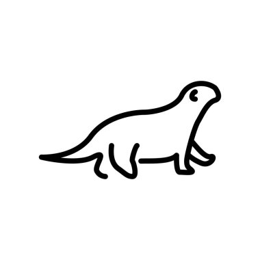 Beyaz arka plan üzerinde Otter şeffaf işareti izole su samuru simge vektör