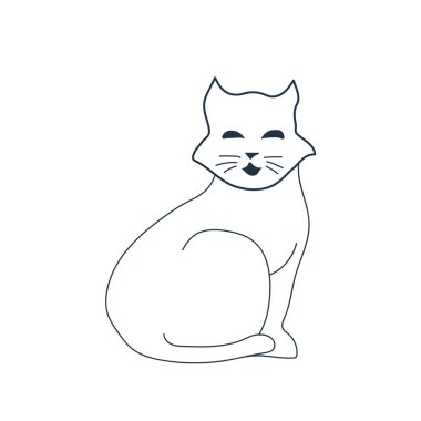 Beyaz arka plan üzerinde kedi şeffaf işareti izole kedi simge vektör