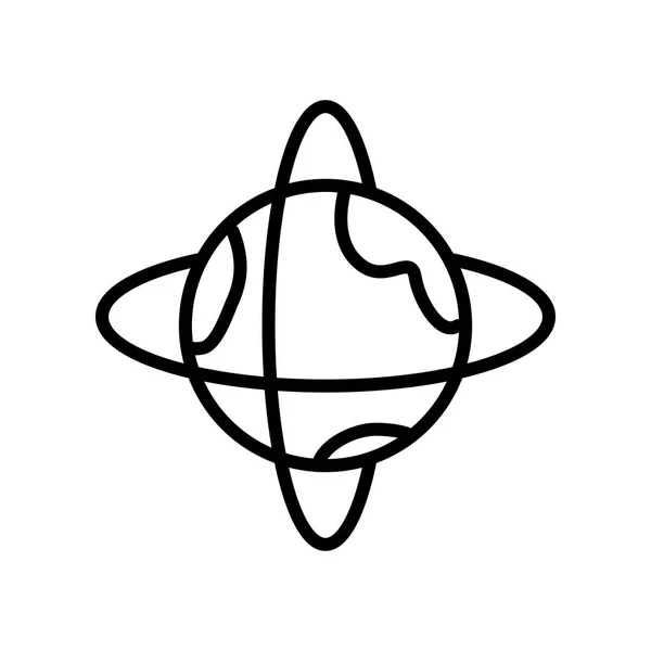 白い背景に 衛星の軌道透明署名 線形およびアウトライン スタイルのストロークの要素に分離された衛星の軌道のアイコン ベクトル — ストックベクタ