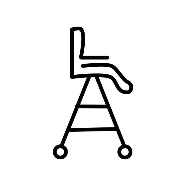 Beyaz Arka Planda Mama Sandalyesi Şeffaf Işareti Doğrusal Kontur Öğeleri — Stok Vektör