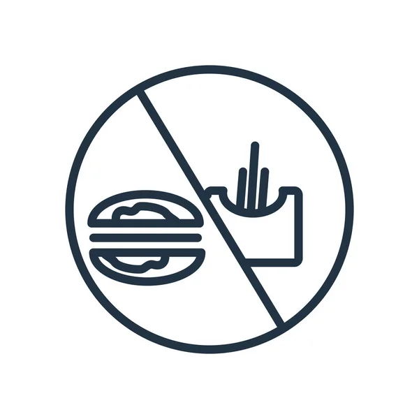 Geen Fastfood Pictogram Vector Geïsoleerd Een Witte Achtergrond Geen Fastfood — Stockvector