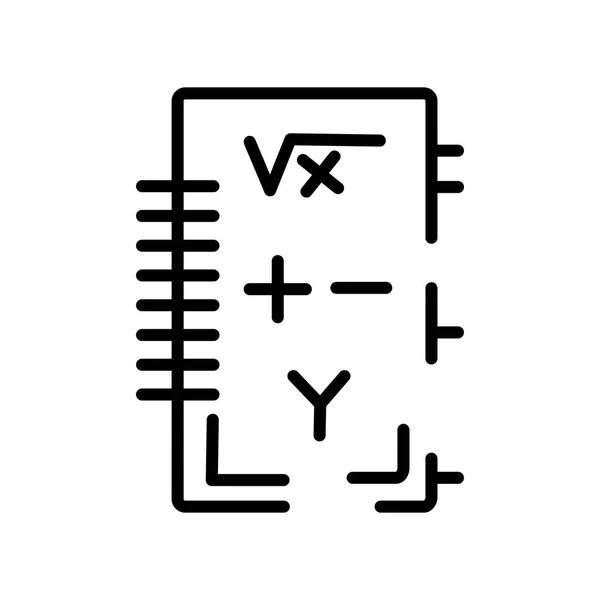 Vecteur Icône Livre Mathématiques Isolé Sur Fond Blanc Panneau Transparent — Image vectorielle