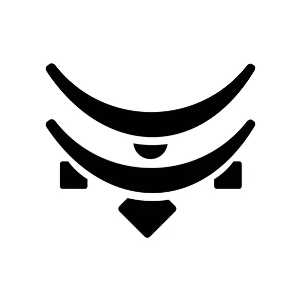 ネックレスのアイコン ベクトル分離ホワイト バック グラウンド ネックレス透明サイン 黒ファッションのシンボル — ストックベクタ