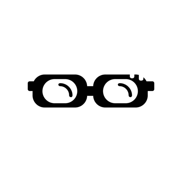 Beyaz Arka Plan Gözlük Şeffaf Işareti Siyah Moda Sembolleri Izole — Stok Vektör