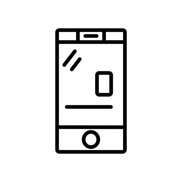 Mobilní Telefon Dotykovou Obrazovkou Ikonu Vektorové Izolovaných Bílém Pozadí Mobilní — Stockový vektor
