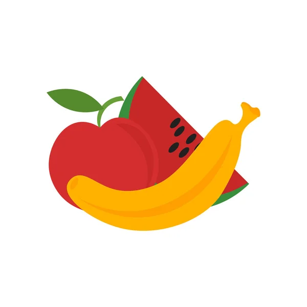 Icono Fruta Vector Aislado Sobre Fondo Blanco Signo Transparente Fruta — Vector de stock