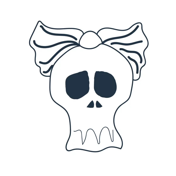 女性颅骨图标在白色背景下分离 女性颅骨透明符号 — 图库矢量图片