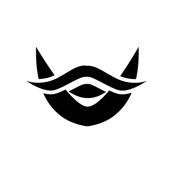 胡子图标矢量隔离在白色背景 胡子透明标志 黑色时尚符号 — 图库矢量图片