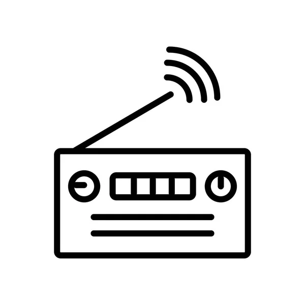 Rádio Com Vetor Ícone Antena Isolado Fundo Branco Rádio Com —  Vetores de Stock