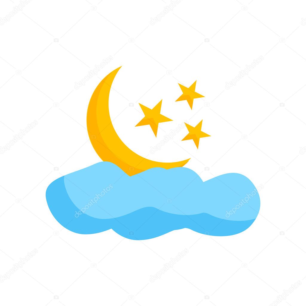 Moon icon vector isolated on white background, Moon transparent sign , colorful magic symbols