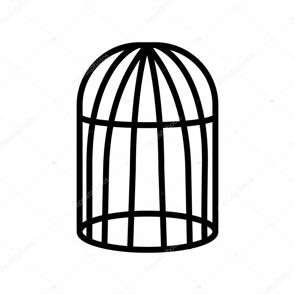 Cage icon vector isolated on white background, Cage transparent sign