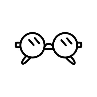 Göz gözlük simge vektör izole üzerinde beyaz arka plan, göz gözlük şeffaf işareti, doğrusal ve kontur öğeleri anahat tarzı