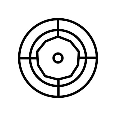 Yuvarlak Halı simge vektör izole üzerinde beyaz arka plan, yuvarlak halı şeffaf işareti, doğrusal ve kontur öğeleri anahat tarzı