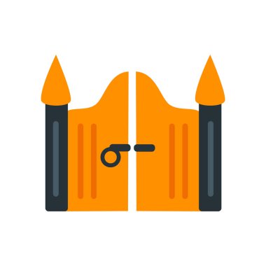 Kapı simge vektör izole beyaz arka plan, kapı şeffaf işareti, renkli sihirli sembolleri