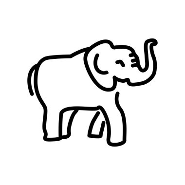 Beyaz arka plan üzerinde fil şeffaf işareti izole fil simge vektör