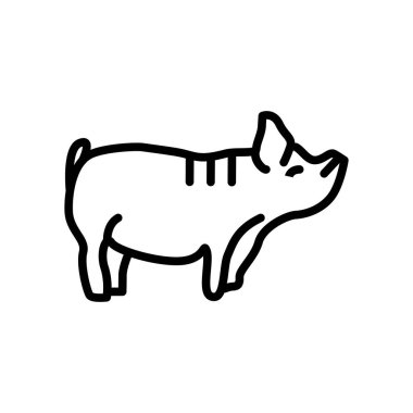 Beyaz arka plan üzerinde domuz şeffaf işareti izole domuz simge vektör
