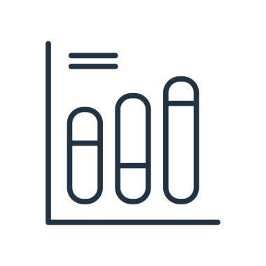 Çubuk grafik simge vektör beyaz arka plan üzerinde çubuk grafik şeffaf işareti izole