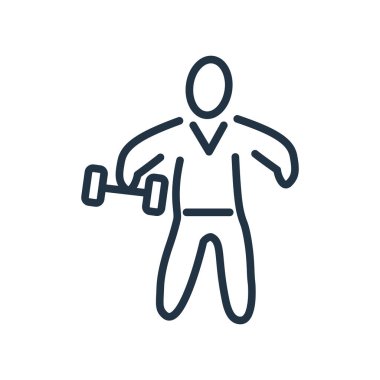 Beyaz arka plan üzerinde halter şeffaf işareti izole halter simge vektör