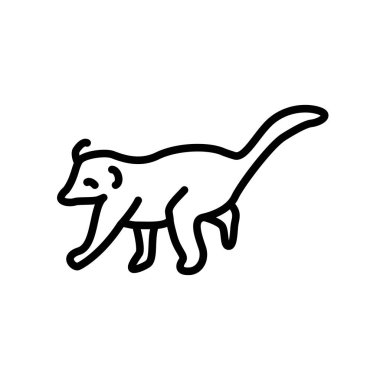 Beyaz arka plan üzerinde Coati şeffaf işareti izole coati simge vektör