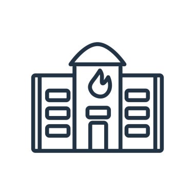 Beyaz arka plan üzerinde itfaiye şeffaf işareti izole itfaiye simge vektör