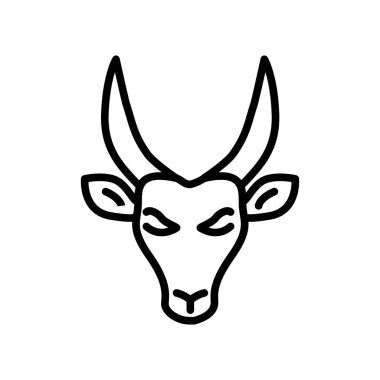 Beyaz arka plan üzerinde antilop şeffaf işareti izole antilop simge vektör