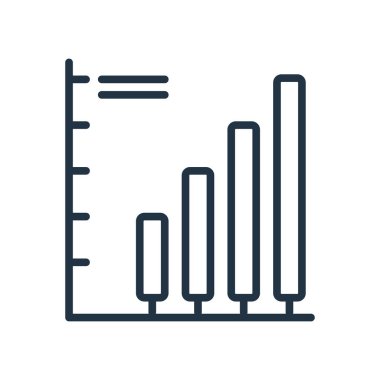 Çubuk grafik simge vektör beyaz arka plan üzerinde çubuk grafik şeffaf işareti izole