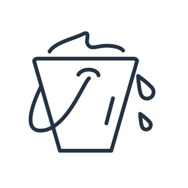 Beyaz arka plan üzerinde su kovası şeffaf işareti izole su kova simge vektör