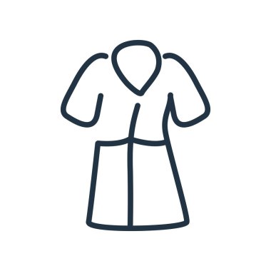 Beyaz arka plan üzerinde bornoz şeffaf işareti izole bornoz simge vektör