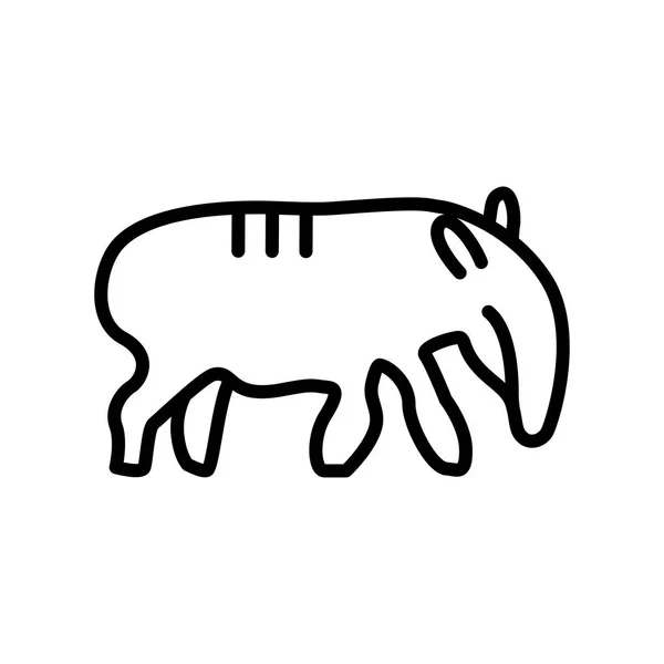 Tapir Pictogram Vector Geïsoleerd Een Witte Achtergrond Tapir Transparante Teken — Stockvector