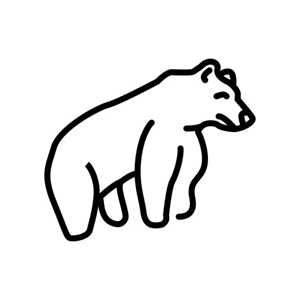 Vetor Ícone Urso Isolado Fundo Branco Sinal Transparente Urso — Vetor de Stock