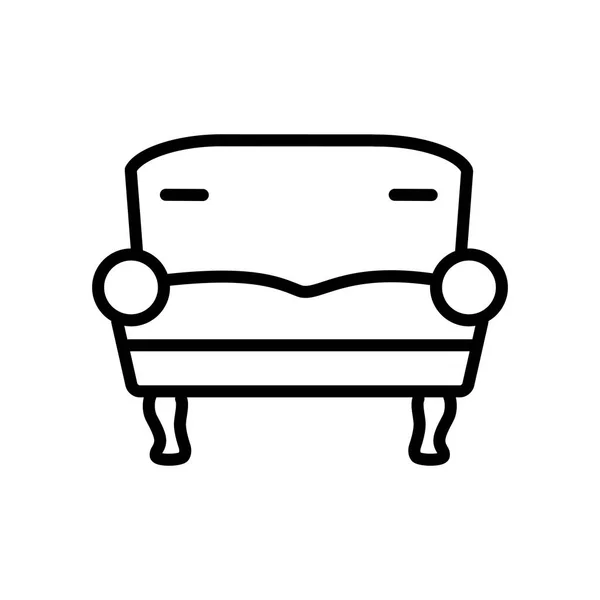 Two Seat Sofa Icon Vector Isolated White Background Two Seat — Stock Vector