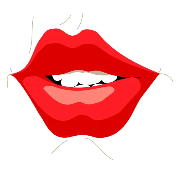 Vector Expresiones Bucales Lindos Gestos Faciales Dibujos Animados Con Labios — Vector de stock