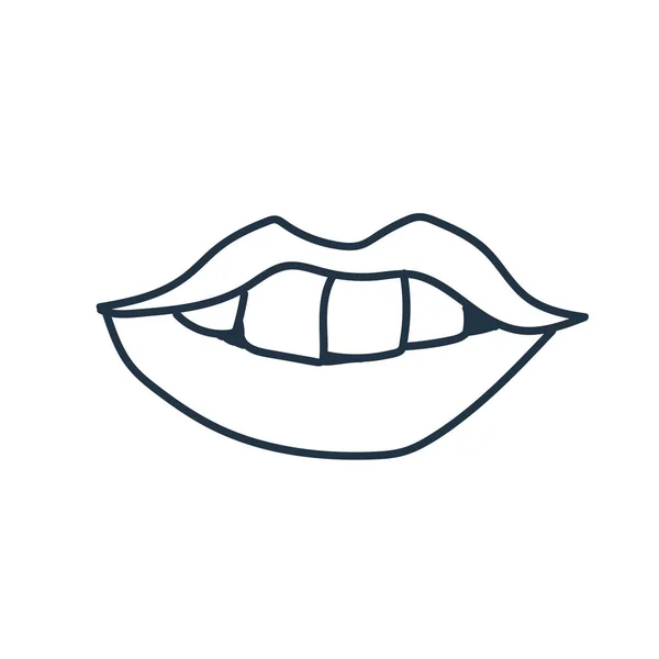 Labios de mujer para colorear | Abrir la boca femenina con labios