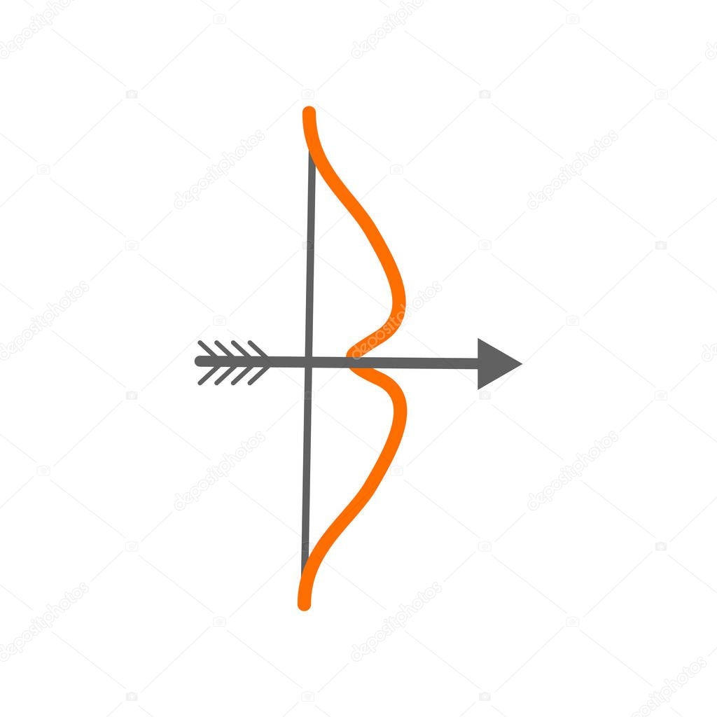 Bow and arrow icon vector isolated on white background, Bow and arrow transparent sign , colorful magic symbols