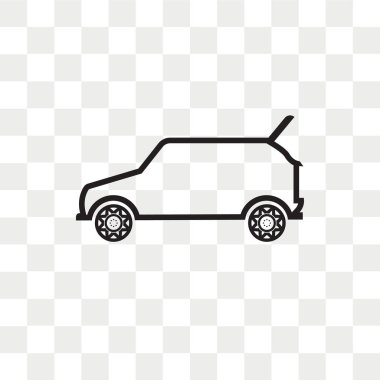 Saydam arka plan üzerinde araba logosu des izole araba vektör simgesi